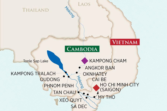 Riches of the Mekong: Cruise Map